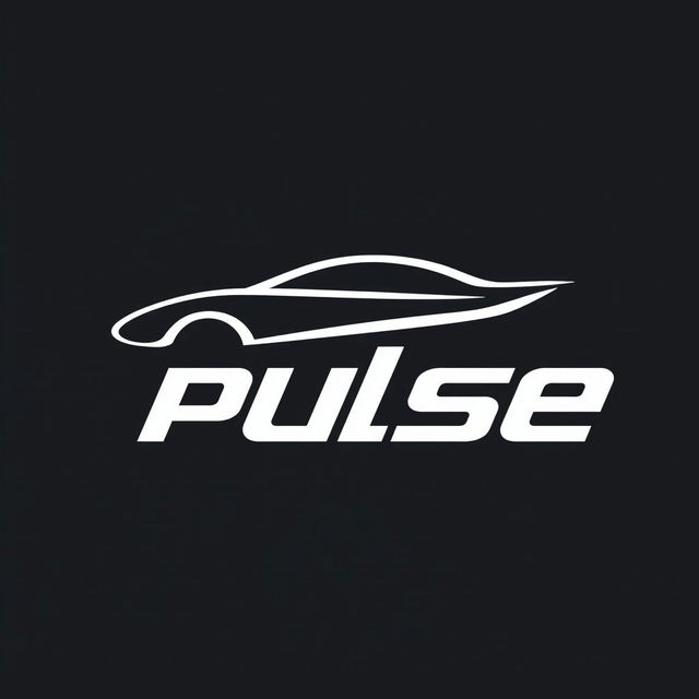 Create a sleek and modern car logo for a brand named 'Pulse'