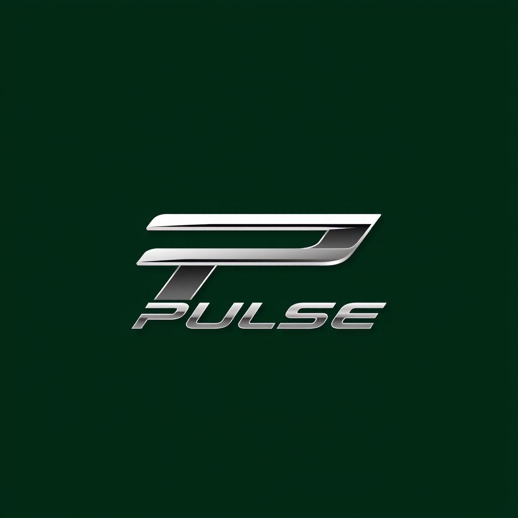 Create a sleek and modern car logo for 'Pulse' that features a stylized 'P' connected to a few bars