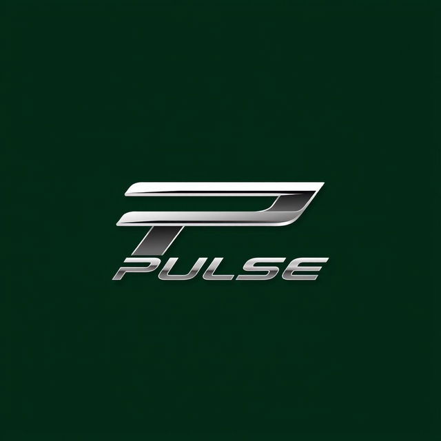 Create a sleek and modern car logo for 'Pulse' that features a stylized 'P' connected to a few bars