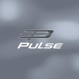 Create a sleek and modern car logo for 'Pulse' that features a stylized 'P' connected to a few bars