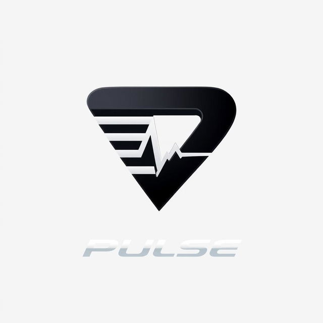 Design a unique car logo for 'Pulse' featuring a stylized 'P' integrated with bars that resemble a pulse or heartbeat