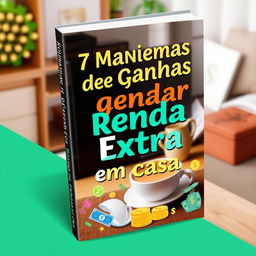 A book cover titled '7 Maneiras de Ganhar Renda Extra em Casa'