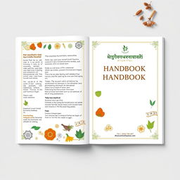 A detailed handbook cover design for Dhanwanthari Ayurveda Hospital