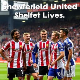 A humorous scene where Sheffield United players are laughing at Sheffield Wednesday players