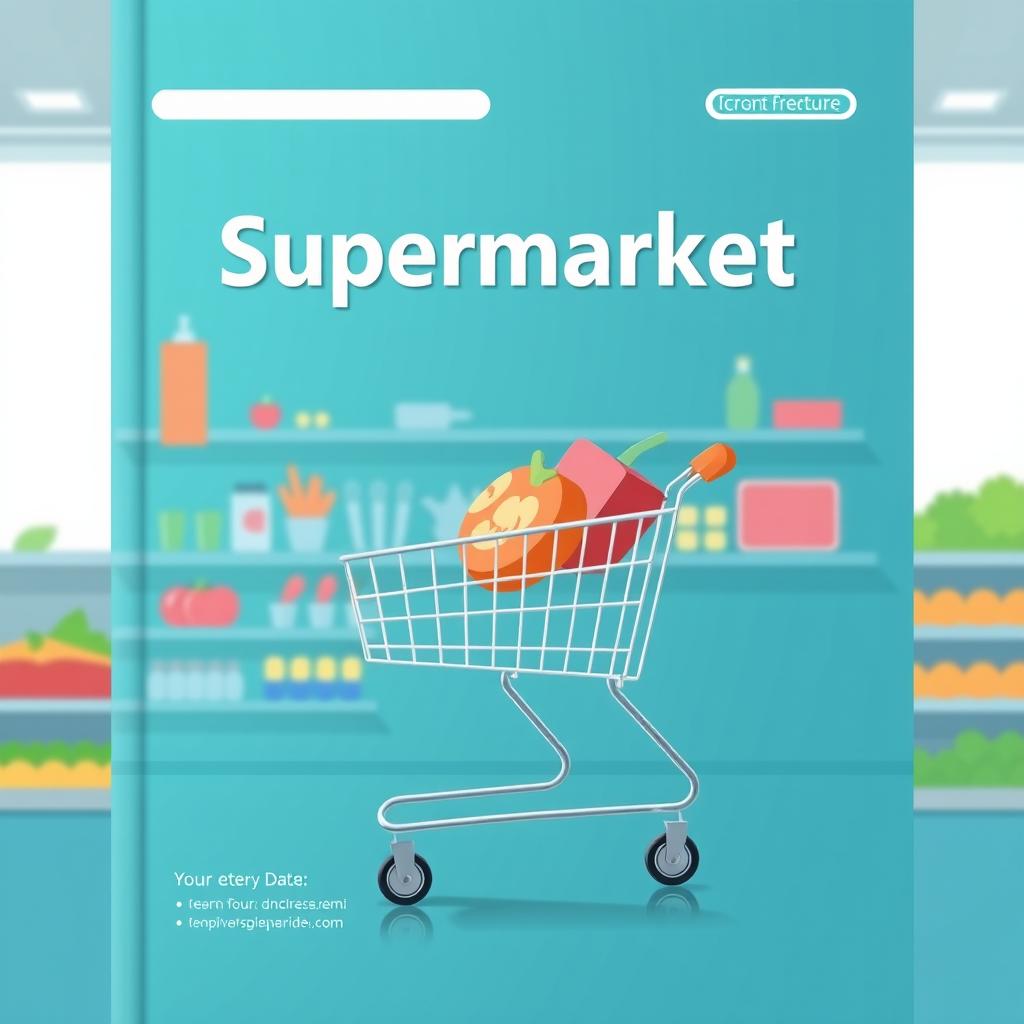 Design a modern and professional front cover for a supermarket project