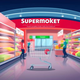 Design a modern and professional front cover for a supermarket project