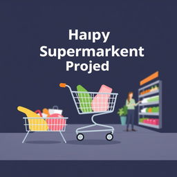 Design a modern and professional front cover for a supermarket project