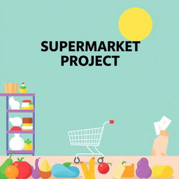 Design a modern and professional front cover for a supermarket project