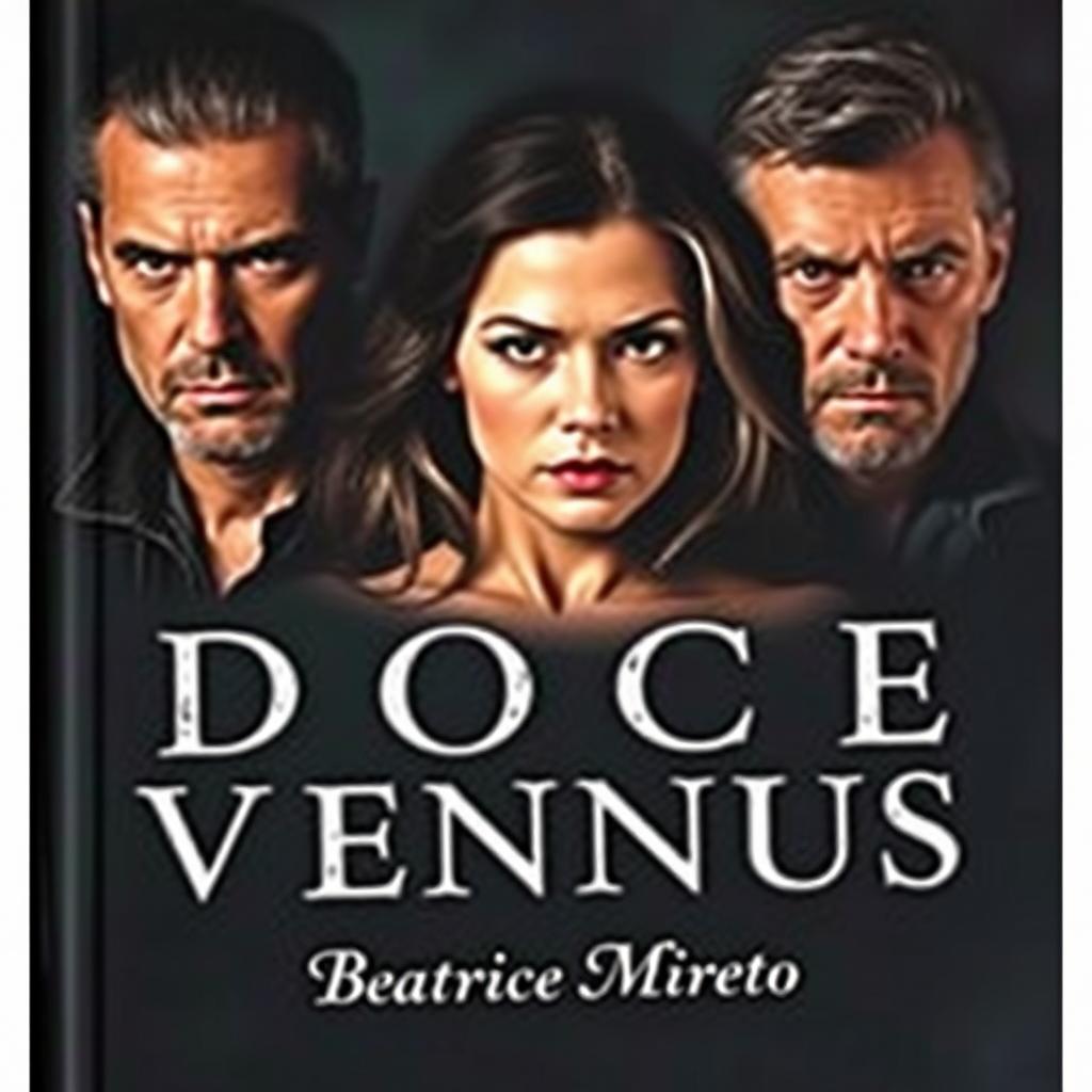 A book cover titled 'Doce Vennus' featuring two men and a woman