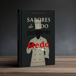 A simple book cover titled 'Sabores do Medo' featuring a sociopathic chef