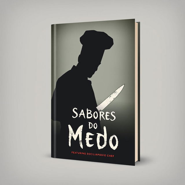 A simple book cover titled 'Sabores do Medo' featuring a sociopathic chef