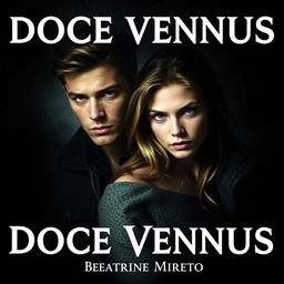 A book cover titled 'Doce Vennus' featuring two young and handsome men and a woman