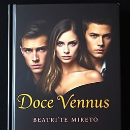 A book cover titled 'Doce Vennus' featuring two young and handsome men and a woman