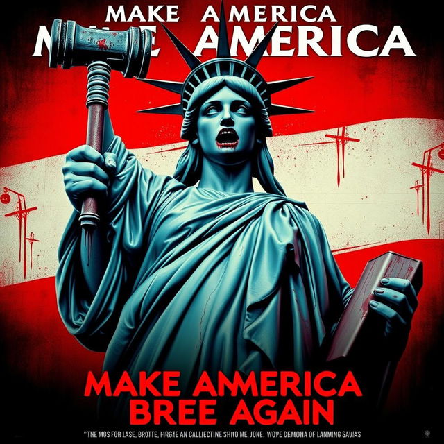 A horror movie poster titled 'MAKE AMERICA BREE AGAIN'