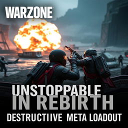 A thumbnail for Warzone gameplay featuring two players in Rebirth Island, one reviving the other in the middle of an intense battle