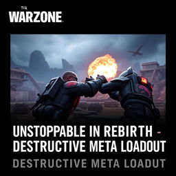 A thumbnail for Warzone gameplay featuring two players in Rebirth Island, one reviving the other in the middle of an intense battle
