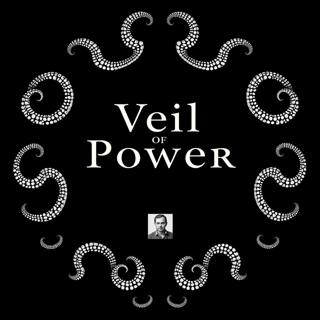 Create a simple black design with the title 'Veil of Power' in the middle of the cover