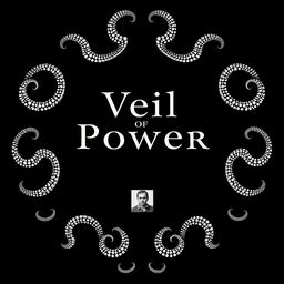 Create a simple black design with the title 'Veil of Power' in the middle of the cover