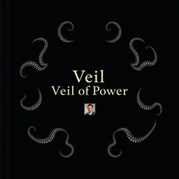 Create a simple black design with the title 'Veil of Power' in the middle of the cover