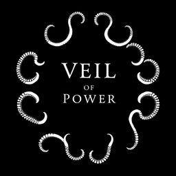 Create a simple black design with the title 'Veil of Power' in the middle of the cover