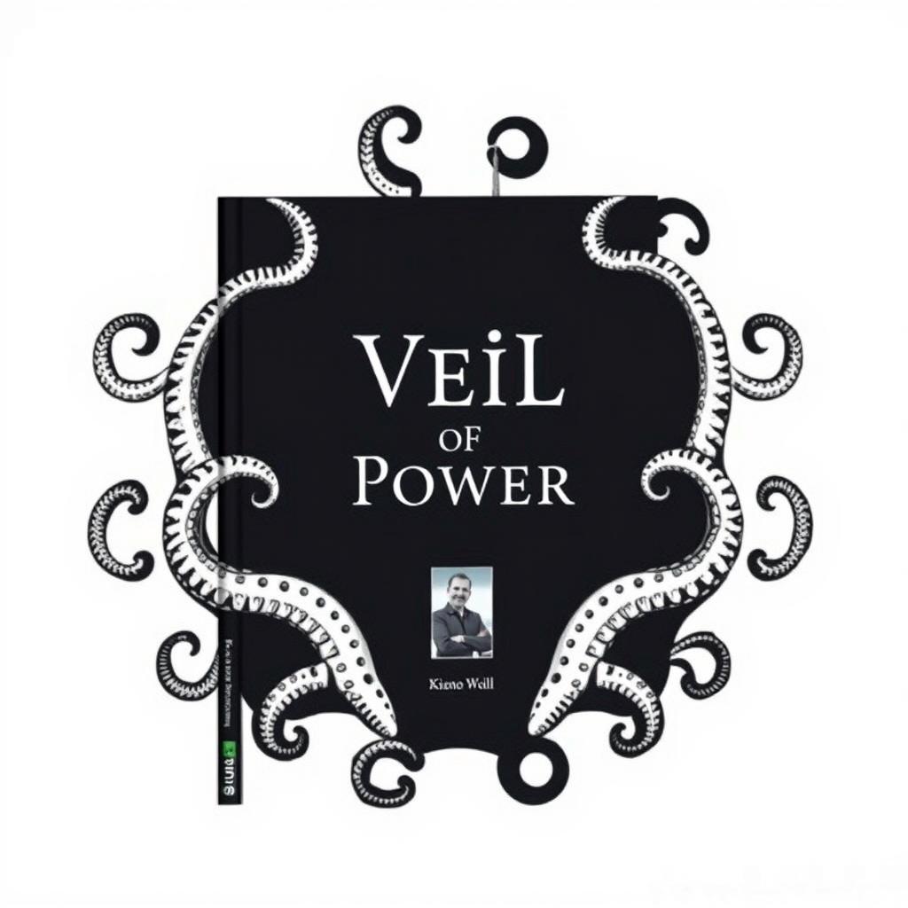 Create a simple black design with the title 'Veil of Power' in the middle of the cover