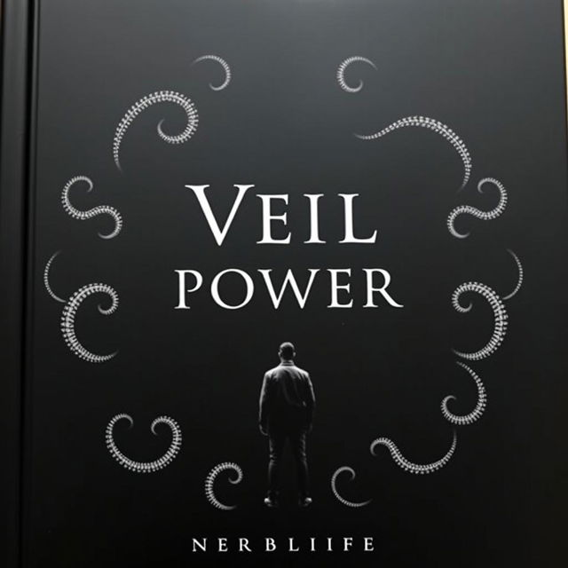 Create a simple black design with the title 'Veil of Power' in the center of the cover