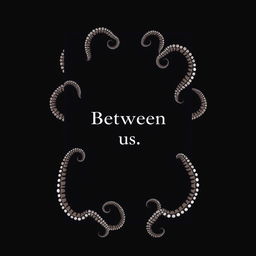 A simple black book cover design with the title 'Between us