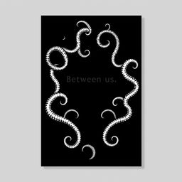 A simple black book cover design with the title 'Between us