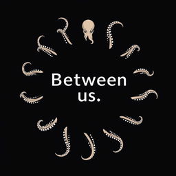 Create a simple black design with the title 'Between us