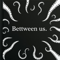 Create a simple black design with the title 'Between us