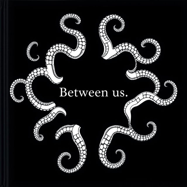 Create a simple black design with the title 'Between us