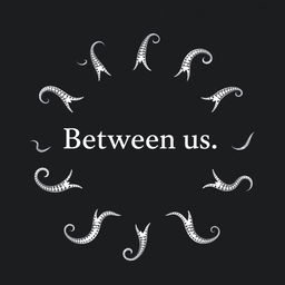 Create a simple black design with the title 'Between us