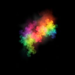 A smoky rainbow print design for a black t-shirt