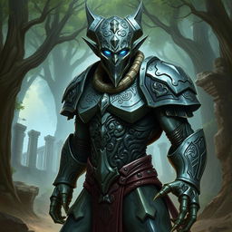 Create a detailed and dynamic avatar of a Warforged character from Dungeons & Dragons