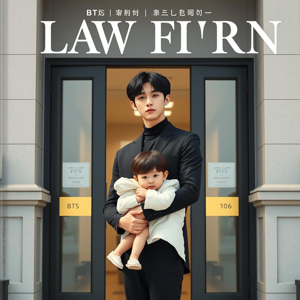 A cover featuring the entrance of a law firm as the background