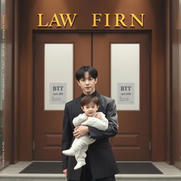 A cover featuring the entrance of a law firm as the background