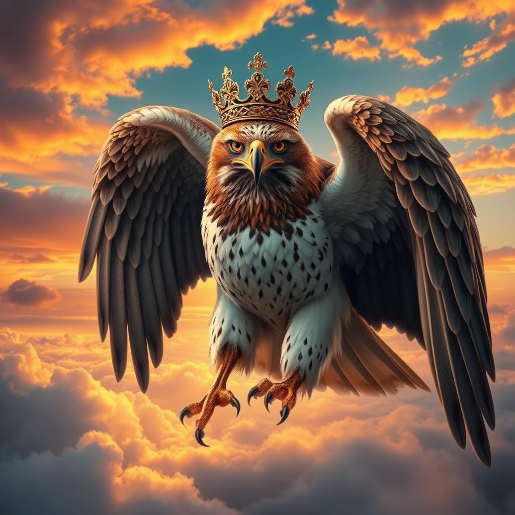 A majestic and powerful hawk, depicted as the supreme king of the skies