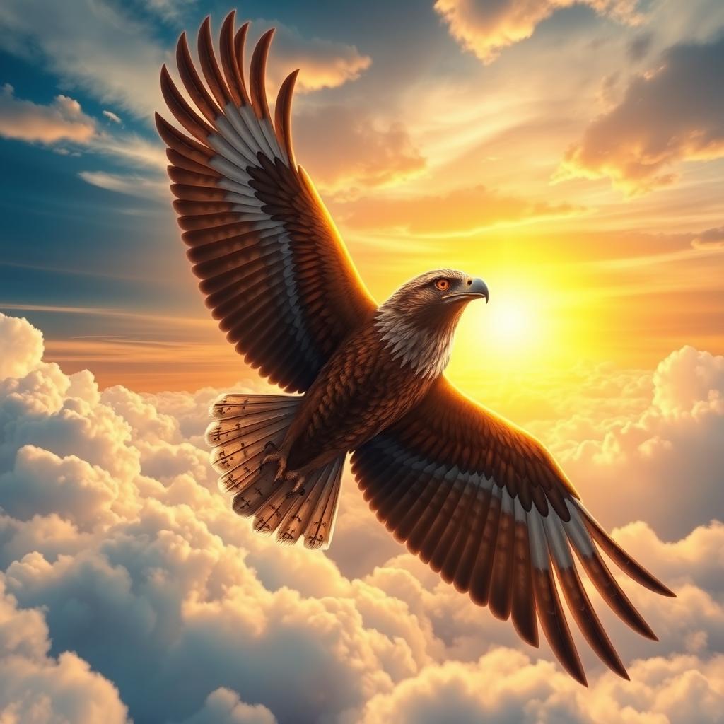 A majestic and powerful hawk, depicted as the supreme king of the skies