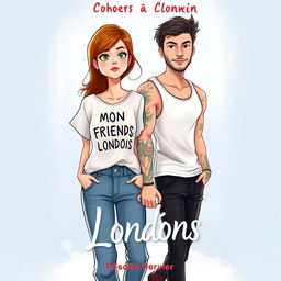 Illustrate the cover of a romance novel titled 'Mon cœur à Londres' by Priscilla Hervier