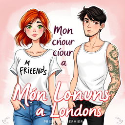 Illustrate the cover of a romance novel titled 'Mon cœur à Londres' by Priscilla Hervier