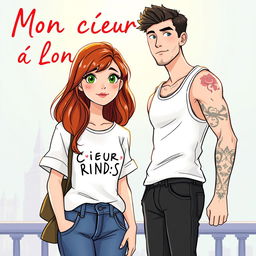 Illustrate the cover of a romance novel titled 'Mon cœur à Londres' by Priscilla Hervier