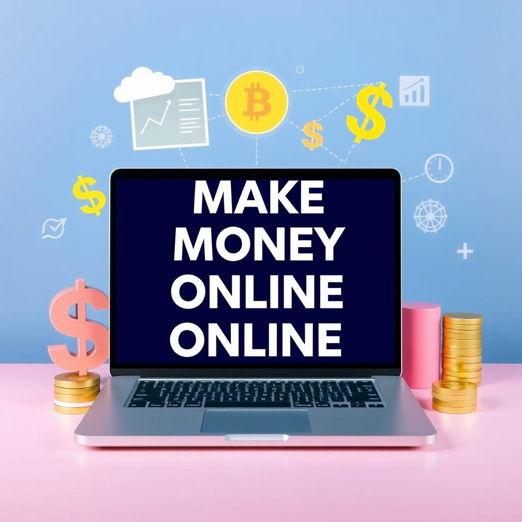 A vibrant and professional background image that represents the concept of making money online