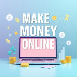 A vibrant and professional background image that represents the concept of making money online