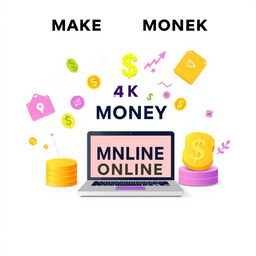 A vibrant and professional background image that represents the concept of making money online