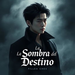 Portada de novela web titulada 'La Sombra del Destino', con tonos oscuros y románticos