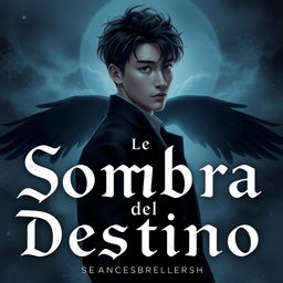 Portada de novela web titulada 'La Sombra del Destino', con tonos oscuros y románticos