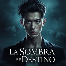 Portada de novela web titulada 'La Sombra del Destino', con tonos oscuros y románticos