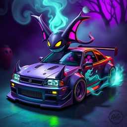 Create a custom R32 car inspired by Gengar from Pokémon