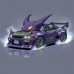 Create a custom R32 car inspired by Gengar from Pokémon