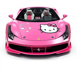 A custom Ferrari featuring a Hello Kitty theme